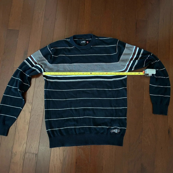 O'Neill Men's Black and White Crewneck sweater 100% cotton super soft size L - Picture 7 of 10